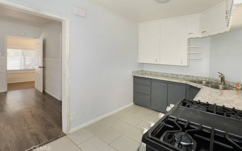 Kitchen looking into bedrooms