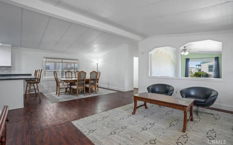 Beautiful living room and dining room