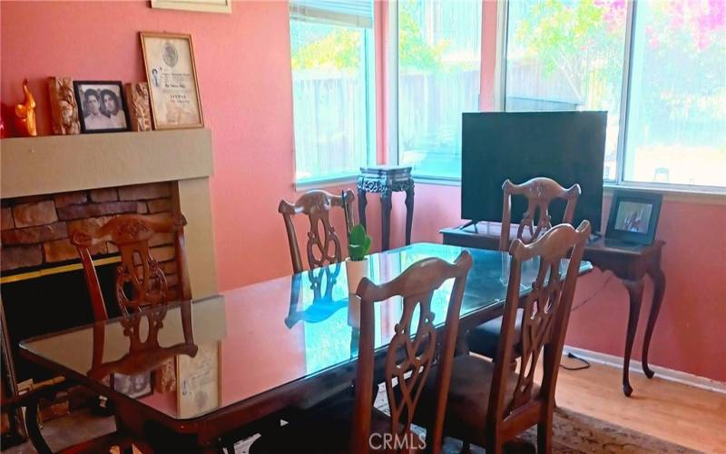 Dining room with abundant natural light