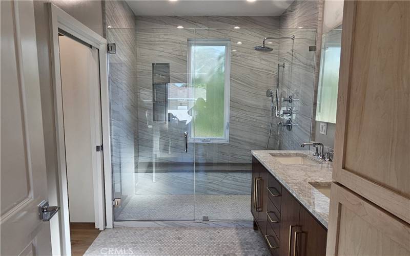 Bathroom with glass door