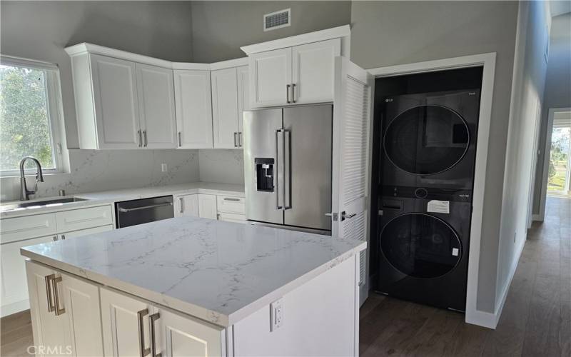 Kitchen with Washer, Dryer in Cabinet