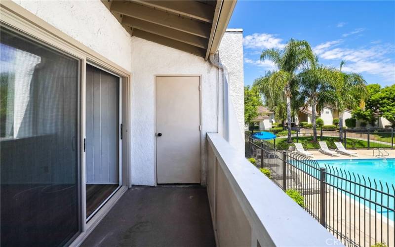 Balcony with storage room