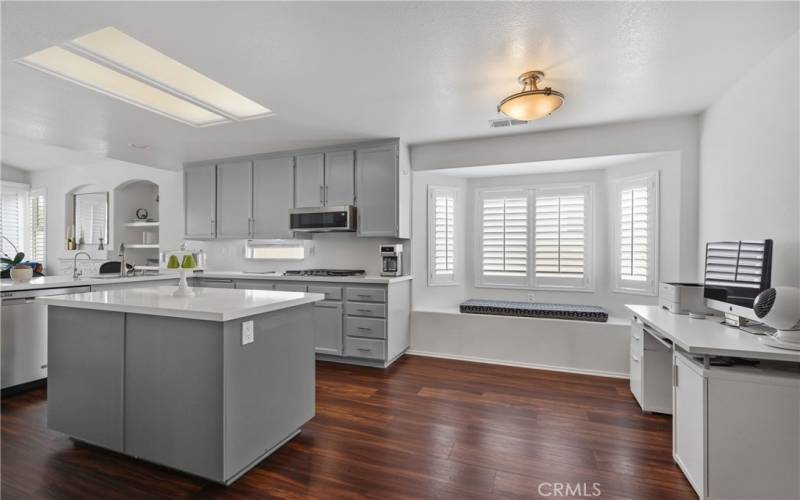 Kitchen nook, currently being used as a desk area.