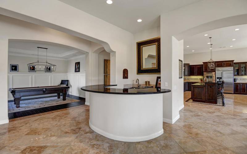 WET BAR TO BILLIARDS ROOM AND KITCHEN RS