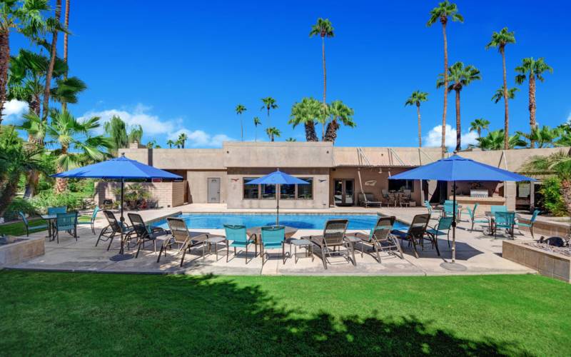 AMPLE POOL SEATING TO POOL AND HOUSE