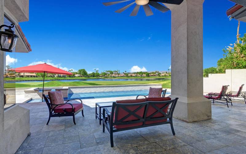 BACK COVERED PATIO TO POOL AND VIEW MLS