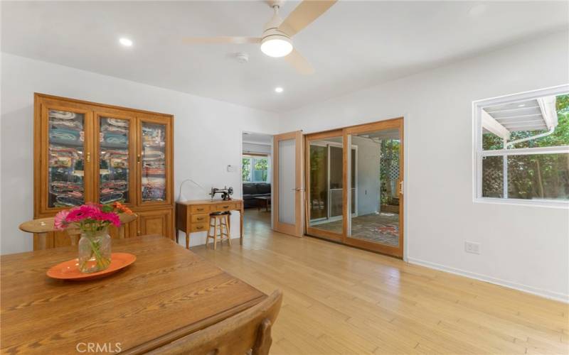 Dining area opens to rear patio