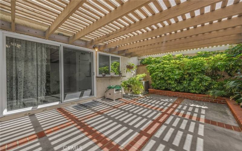 Lattice covered patio