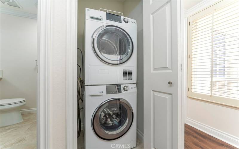 Hallway stackable laundry