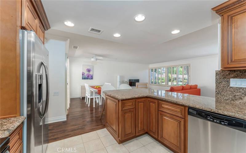 Open floorplan to living and dining room