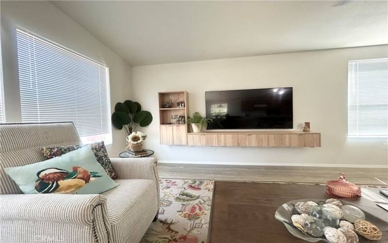 Custom Built Shelves in Living Room