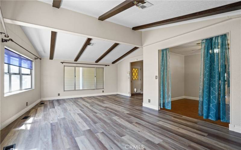 Living room into dining room