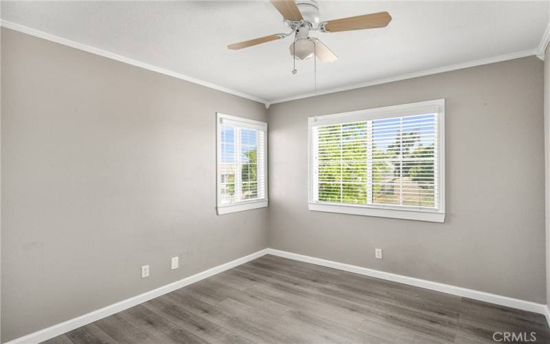 each bedroom is appointed with crown moulding and dual-pane windows