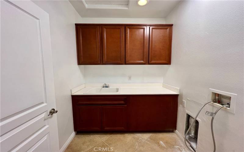 laundry room across from den