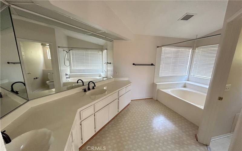 Large Primary Bathroom with Spacious Tub and Separate Tub Great for Relaxing Time!