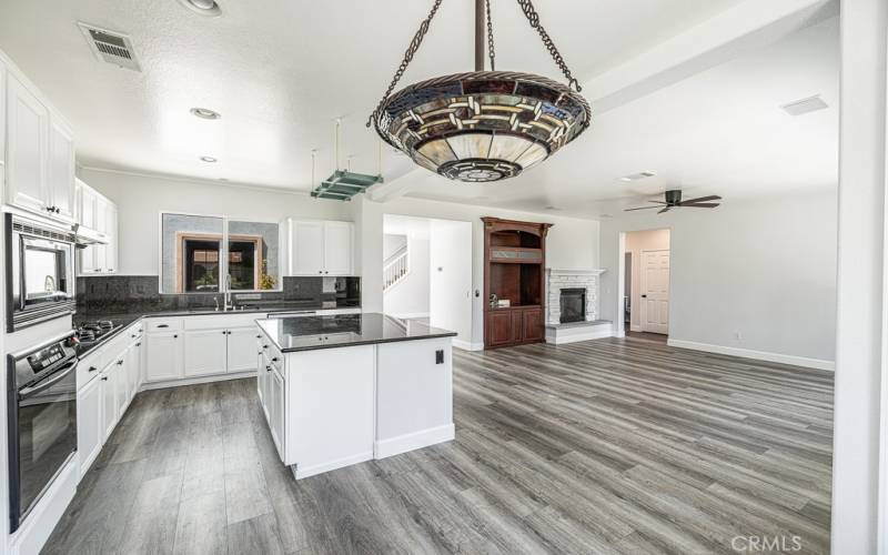 Kitchen and family room