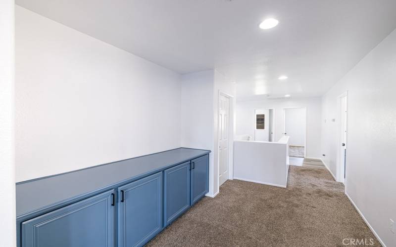 Upstairs hallway facing bedrooms