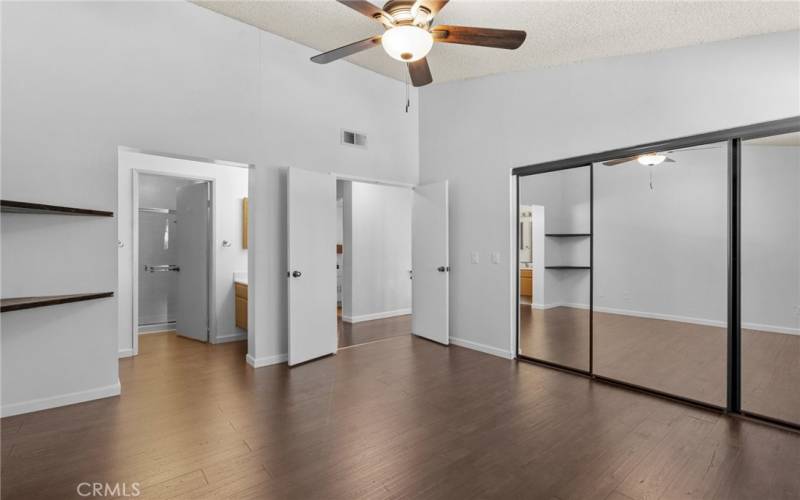 large mirrored closet