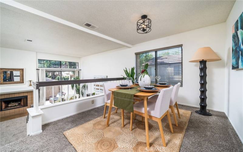 Dining space off living room