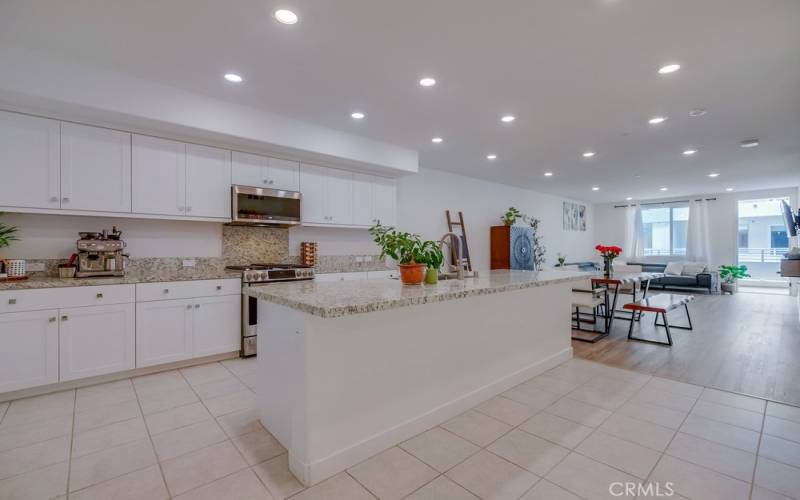 Beautiful open kitchen with large island