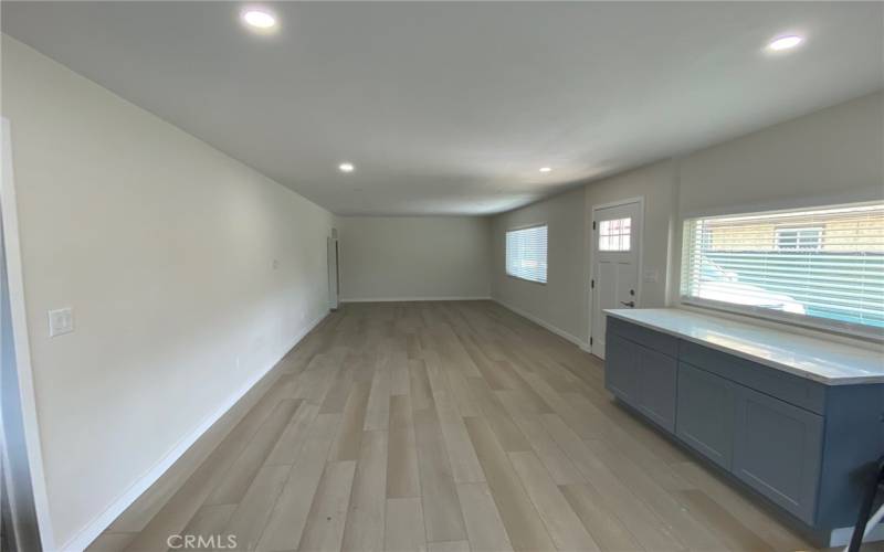 Living/Dining Room with New Vinyl Floors