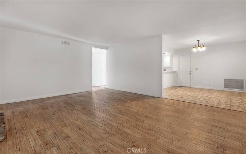 Living room with wood flooring