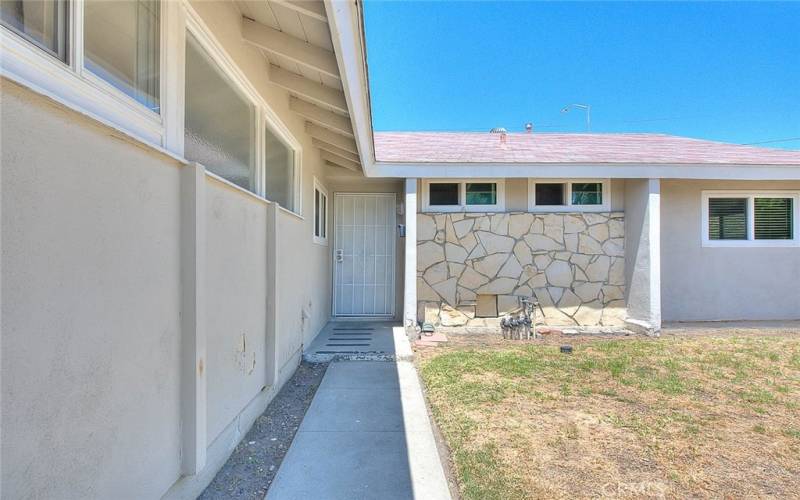 Front walkway, covered porch