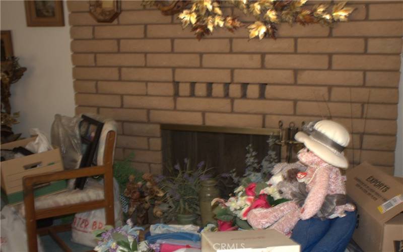 Brick fireplace in livingroom