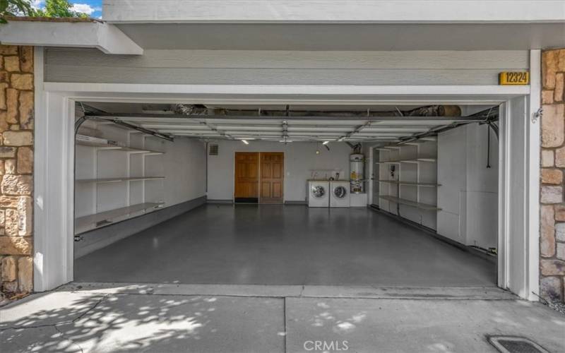 Garage with Built in Shelves