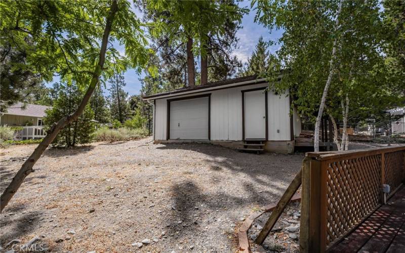 Single car garage door on the auxiliary building