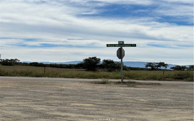 View of sign on corner of parcel.