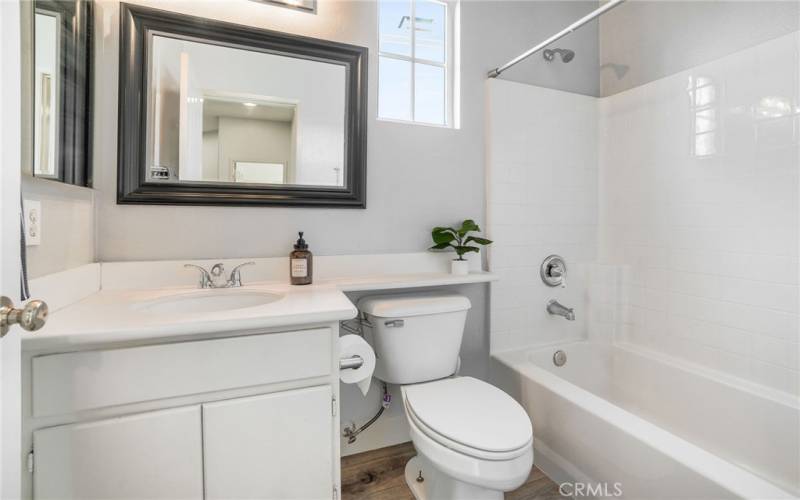 Upstairs full bath with tub and shower