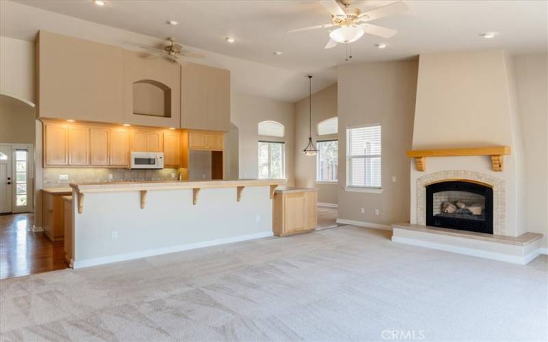 Kitchen and family room