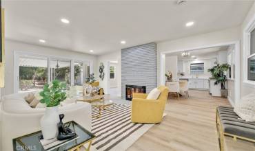 Living room with fireplace