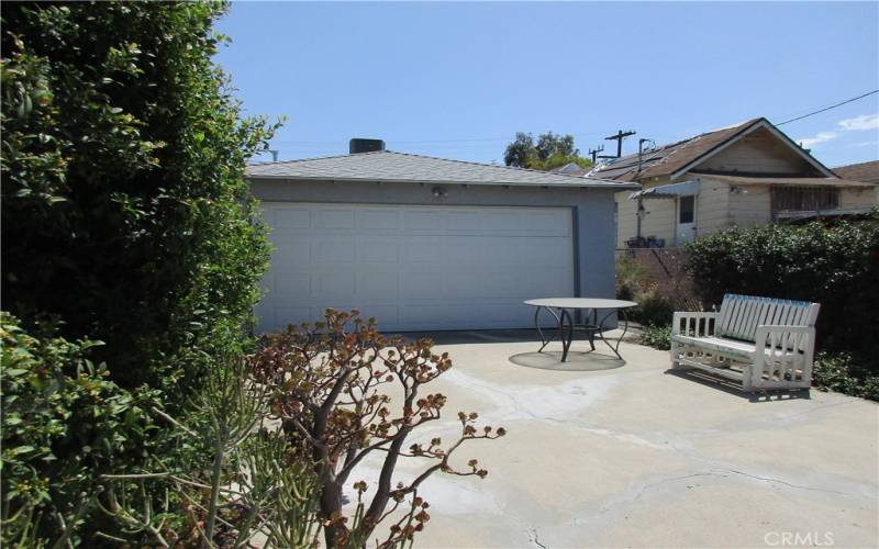 Garage viewed from alley