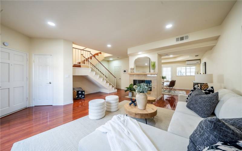 Open floor plan- New recessed lights in the living room and throughout the main floor.