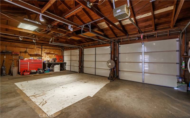 3 separate stalls and garage doors