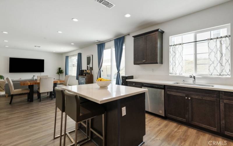 Kitchen - looking out to dining area.