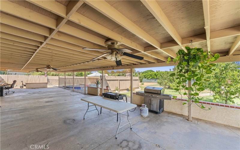 Oversized covered patio.