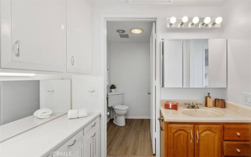 Upstairs bathroom vanity area