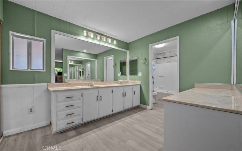 Remodeled bathroom in the master bedroom