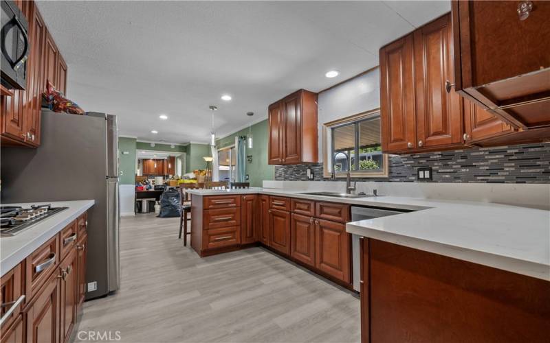 Remodeled kitchen with new sink, light fixtures and more!