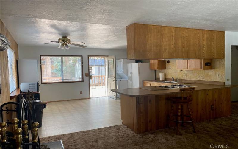 View to kitchen from living room