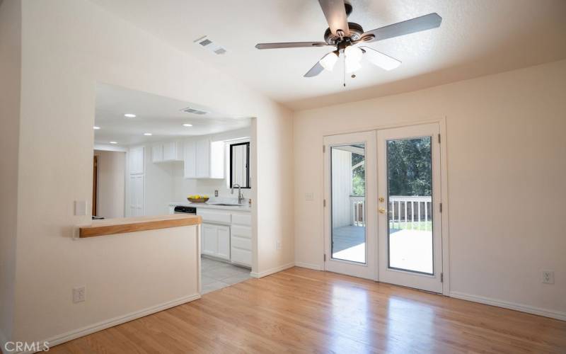 Dining Room with French doors to back yard