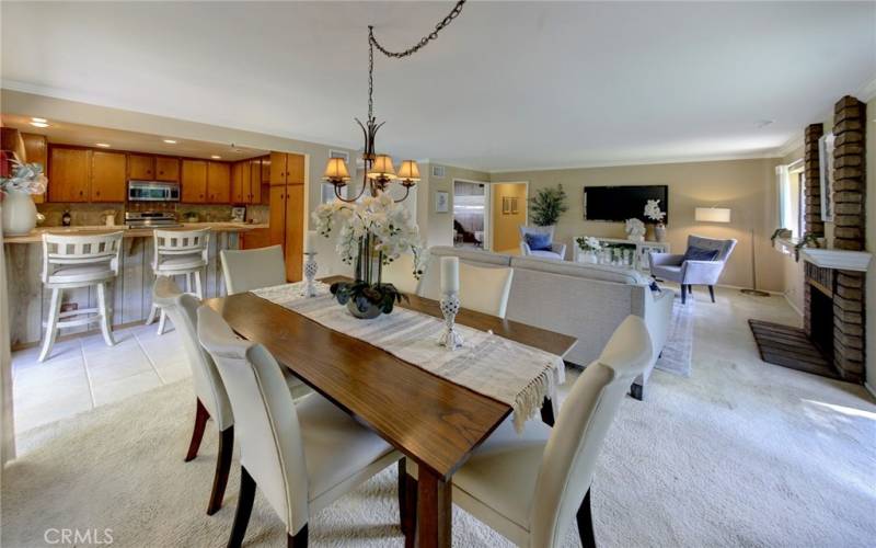 Dining room to living room and kitchen