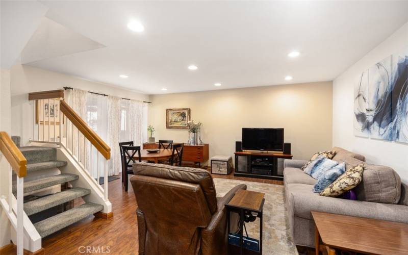 Stairs have additional cabinet storage.