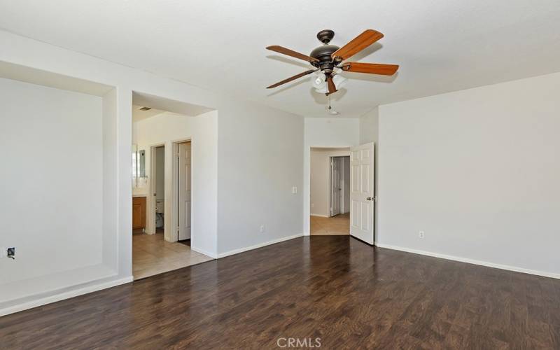 Large kitchen, island and counter for barstools, lots of cabinets.