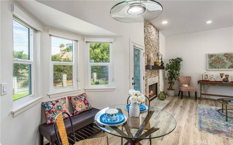 Breakfast Nook with door leading out to patio