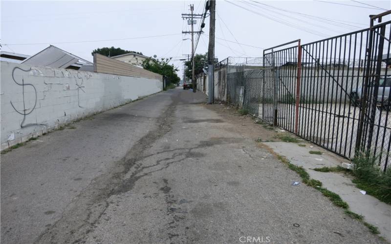 looking down the rear alley