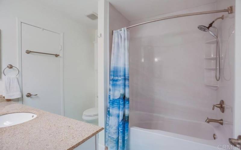 double sinks and remodeled shower tub